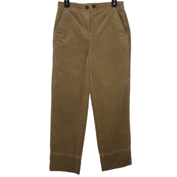NWT J Crew High Rise Corduroy Pants Straight Leg Trousers Camel Tan Pockets Sz 6 - Picture 1 of 9